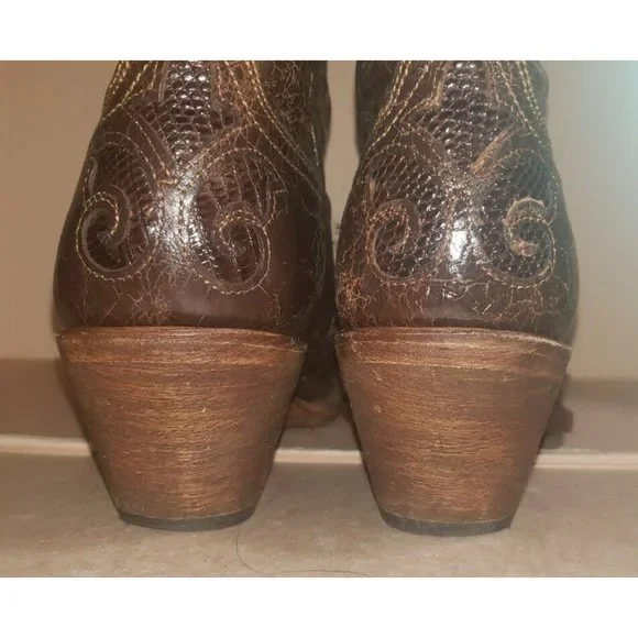 Corral Vintage Leather Inlay Pointed Toe Cowgirl Boots C2109 Size 7.5M in EUC! - Picture 7 of 12